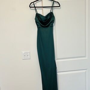 Emerald Green Cowl Neck Slip Dress